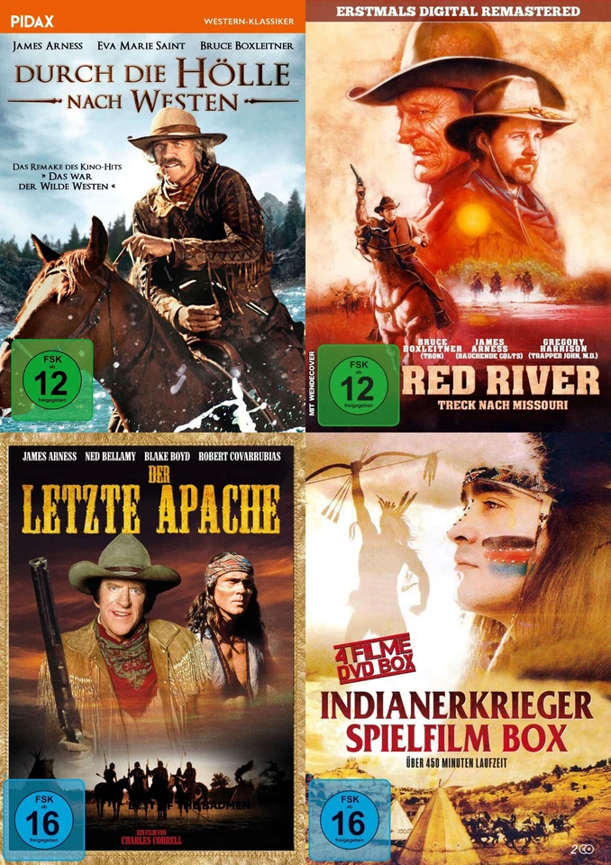 7 Western JAMES ARNESS ( Rauchende Colts ) Hölle nach Westen RED RIVER DVD Neu - Bild 1 von 1