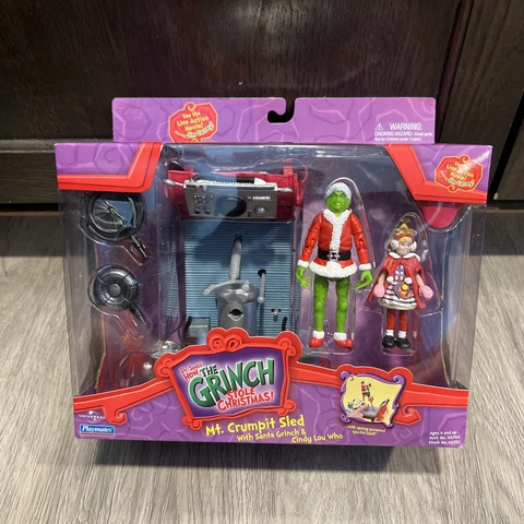 2000 Playmates How the Grinch Stole Christmas Mt. Crumpit Sled Cindy Lou Who Cover