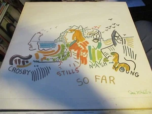 1974 CROSBY STILLS NASH & YOUNG So Far Textured LP Atlantic Country Rock VG/VG+ - Picture 1 of 4