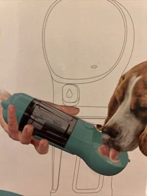 Dog Water Food Bottle Multifunctional Travel Drink Dispenser &Pet Waste Bag-pink - Image 1 of 2