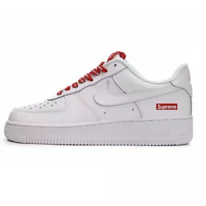 Uomo Donna AIR FORCE 1 SUPREME Bassa Bianco Unisex sneakers Scarpe - Foto 1 di 16