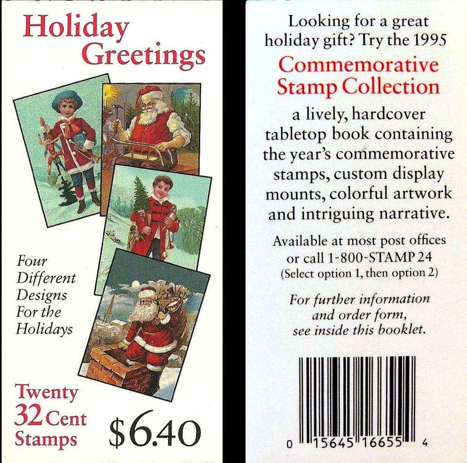 US Contemporary Christmas Santa and Children 32c Stamp Scott #BK233 - Image 1 of 1