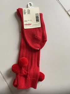 Knee High Red Bow Socks Back To School Girls Shoe Size 4. 23-26 - Picture 1 of 4
