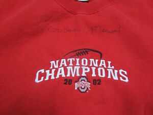 VTG Ohio State Buckeyes Autographed by Tressel 02 National Champs (L) Sweatshirt