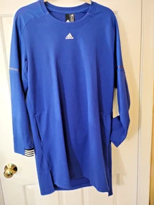 Adidas Damen Sportkleid großer Tropfen Langarm Seitenschlitz blau mit Reißverschlusstaschen - Bild 1 von 7