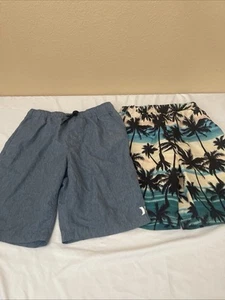 Shein Hurley Big Boys Swim Trunks Blue Tropical  Size 12-13 and 13-14Y - Picture 1 of 5