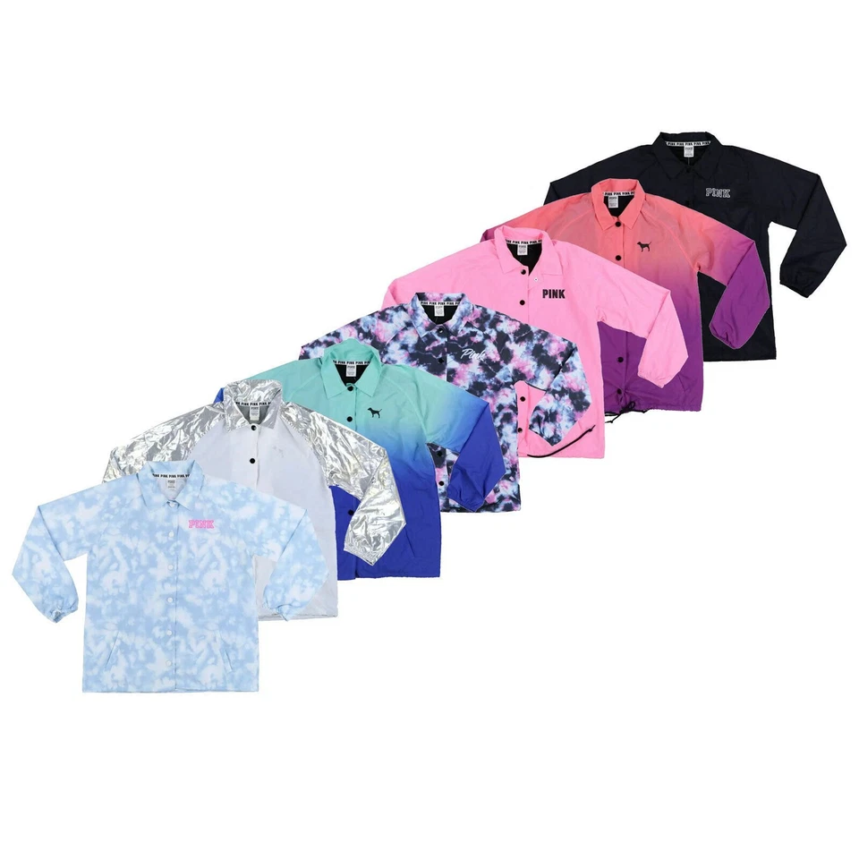 Victoria's Secret Rosa Coach Chaqueta Abrigo Informal Rompevientos Prendas exteriores Logo Nuevo Foto 1 de 1