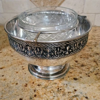 Towle Silverplate Caviar Bowl w/ Glass Liner or Shrimp Cocktail Chiller - Image 1 of 4