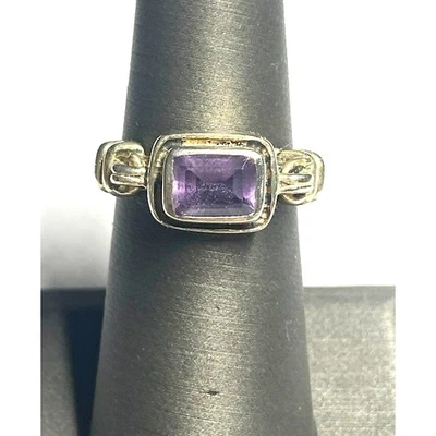 SILPADA 925 STERLING SILVER AND AMETHYST RING SIZE 7.5 SKY - Image 1 of 4