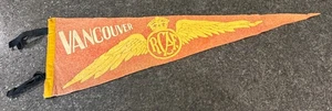 1940s-50s Vancouver RCAF Felt Pennant 7.5”x22” Royal Canadian Air Force🔥 - Picture 1 of 8