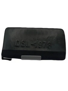 Diesel Round Zip Long Wallet Leather Black USED TB122-3 - Picture 1 of 24