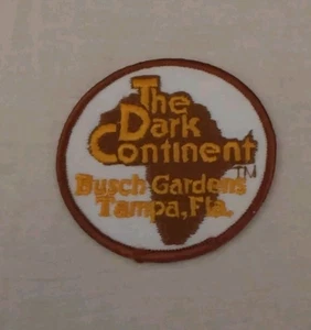Parche bordado de hierro/coser vintage The Dark Continent Busch Gardens Tampa FL - Imagen 1 de 5