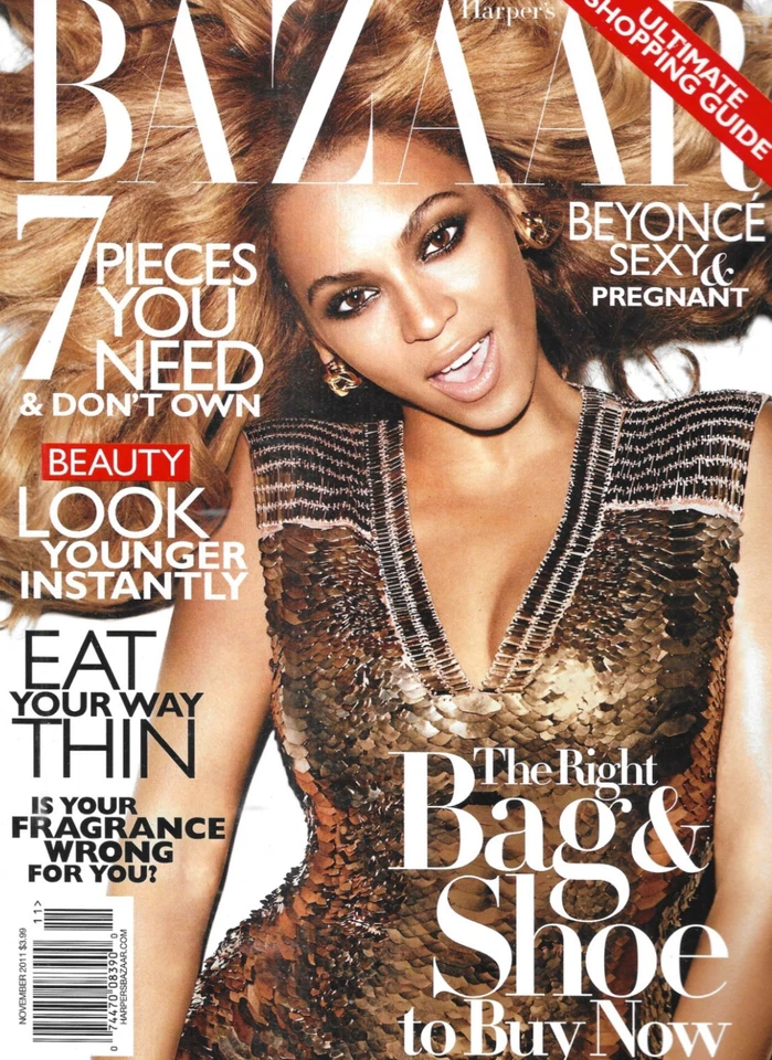 Harper's Bazaar Magazine Beyonce Women's Fashion Bags Shoes Bianca Jagger 2011 - Imagem 1 de 4