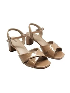 GIANI BERNINI Womens Beige Lines Zummaa Open Toe Block Heel Heeled Sandal 8 M - Picture 1 of 3