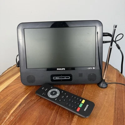 Philips Portable 9" Widescreen HD LCD TV/Radio W/ Remote Tested Works Orig Box - Image 1 of 4