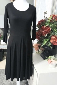 Calvin Klein Womens Black Long Sleeve Stretchy Knee Length Dress 4 NWT - Picture 1 of 7