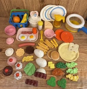Vintage Lot Fisher Price Fun with Food Pretend Kitchen Replacement Parts 55pcs - Picture 1 of 9