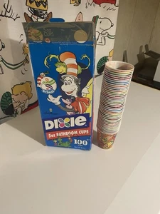 Vintage 1997 Schachtel mit 40 Dr. Seuss Grinch 5 Oz Badezimmer Dixie Tassen Wubbulous World - Bild 1 von 5