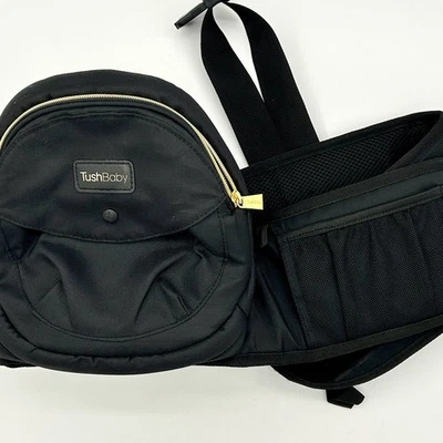 TushBaby Asiento de Cadera Portabebés Ajustable Bloqueo Cinturón Bolsillos Negro y Dorado ¡EXCELENTE ESTADO! Foto 1 de 4