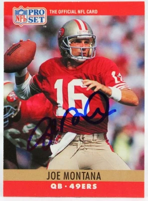 Juego profesional 1990 #293 Joe Montana SF 49ers autógrafo Beckett Witness Foto 1 de 2