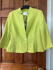 Debenhams Lime Linen Jacket Size 12 NEW RRP £49 - Picture 1 of 4