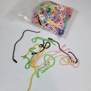 Craft Lot 200+ Plastic Ball Chains w/ Connectors 4.5" DIY Keychain Supplies - Picture 1 of 2