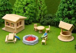 9 pc HO Scale Backyard Accessories - 3D Printed Model Railroad Train Scenery - Picture 1 of 10