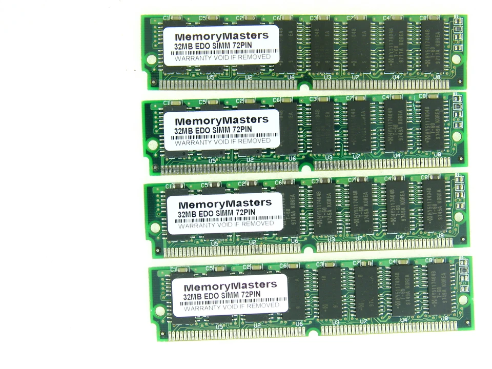128MB 4x 32MB EDO SIMM 72 pin 60NS NON-PARITY Memory RAM 72PIN "TSOP" - Image 1 of 1