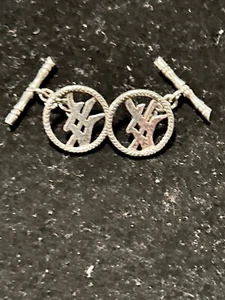 ESTATE JAPANESE SYMBOL STERLING SILVER CUFFLINKS, EXCELLENT CRAFTSMANSHIP - Picture 1 of 5