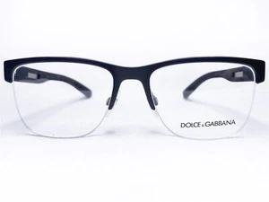 NEW Dolce & Gabbana DG1272 1260 Mens Black Rubber Modern Eyeglasses Frames 53/18 - Picture 1 of 6