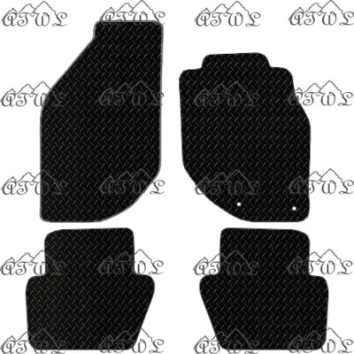 FITS VOLVO C70 1997 TO 2005 TAILORED BLACK RUBBER CAR FLOOR MATS SET. (2 CLIPS) - Image 1 of 4