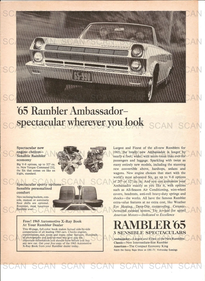 American Motors Rambler Ambassador 1965 revista vintage anuncio automóvil Foto 1 de 1