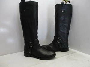 Botas hasta la rodilla con arnés de cuero negro Nine West Takedown para mujer talla 6 M - Imagen 1 de 8