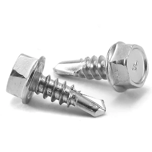 #8 X 1/2" Sheet Metal Screws 100PCS 410 Stainless Steel Hex Washer Head Fast Sel - Picture 1 of 3