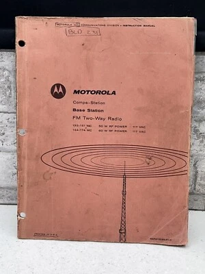 Motorola Compa-Station Base Radio FM Two Way Radio Original Manual Instruction - Image 1 of 4