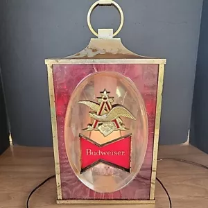 1960s Anheuser Busch budweiser Beer Bar Tavern carriage lamp light red Works - Picture 1 of 19
