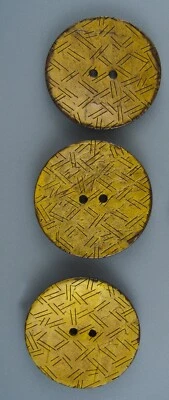 LARGE CARVED COCONUT BUTTON - SET OF 3 - Image 1 of 3