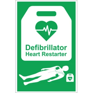 INSEGNA DEFIBRILLATORE DAED - PLASTICA RIGIDA - 20CM X 30CM - TAGLIA A4 - Foto 1 di 1