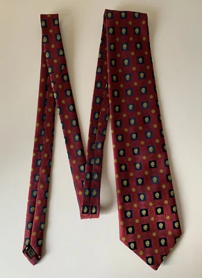 REDFORD Red Floral Wide 10.5cms Mens Tie Necktie Made in New Zealand - Image 1 of 4