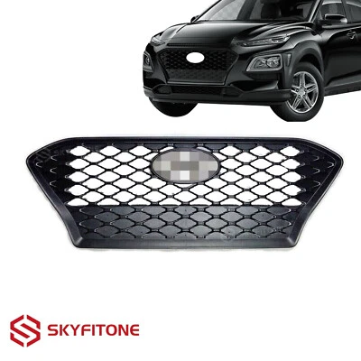 Fits Hyundai Kona Hathback 2018-2021 Front Mesh Grille Grill Matte Black - Image 1 of 4