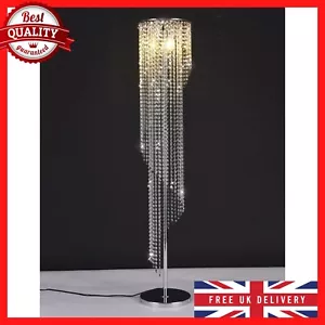 Modern Home Crystal Floor Lamp Living Room Light S Shape Chrome Finish Lighting - Picture 1 of 6