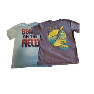  2 Boys THE CHILDREN'S PLACE Size L 10/12 Short Sleeve TShirt Beast On The Field - Picture 1 of 9