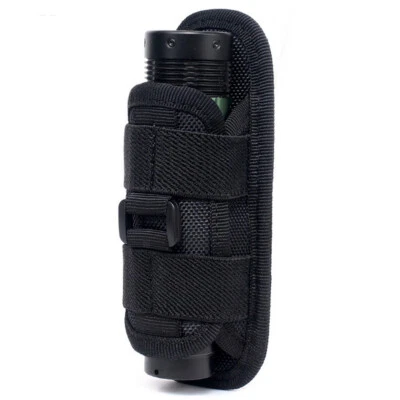 360° Rotatable Tactical LED Flashlight Pouch Holster Holder Carry Belt Case Bag