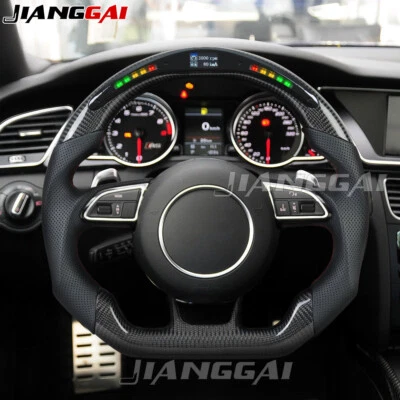 Volante LED de fibra de carbono para Audi RS3 RS4 RS5 RS6 RS7 S3 S4 S5 A5 12-16 Foto 1 de 4