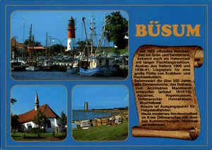 BÜSUM Nordseeheilbad Postcard Ansichtskarte Geschichte & Chronik-Karte Postkarte - Bild 1 von 2
