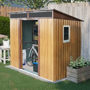 6 FT x 5 FT Outdoor Metal Storage Shed with Window and Lockable Doors for Garden - Picture 1 of 8