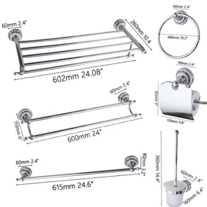 Bathroom Set Towel Rack/Paper Holder/Hanger/Hook Space Aluminum Accessories - Picture 1 of 15