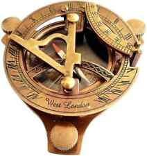 Nautical Antique Brass Sundial Compass Vintage, Brass Beautiful Shiny Finis