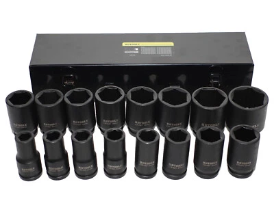 ROTOOLS Schlagschrauber Kraft Nüsse Einsätze Set 17-50mm 3/4 Zoll 16tlg. LKW