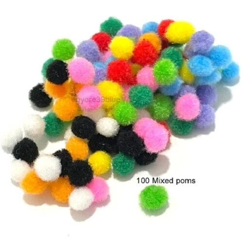 POM POMS Craft Topics Quality 6mm Decorative Colours Cardmaking School Projects - Image 1 of 1